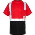 Gss Safety GSS Safety NON-ANSI Multi Color Short Sleeve Safety T-shirt with Black Bottom-Red-2XL 5124-2XL